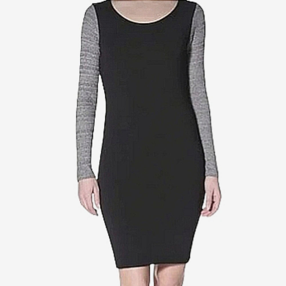 NEW With Tag LNA Revolve Knit Sweater Dress Women's Sz Large NWT Black Gray